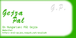 gejza pal business card